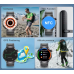 Ceas inteligent GPS GT4 Pro NFC Răspuns apel Sport Tracker fitness, Negru